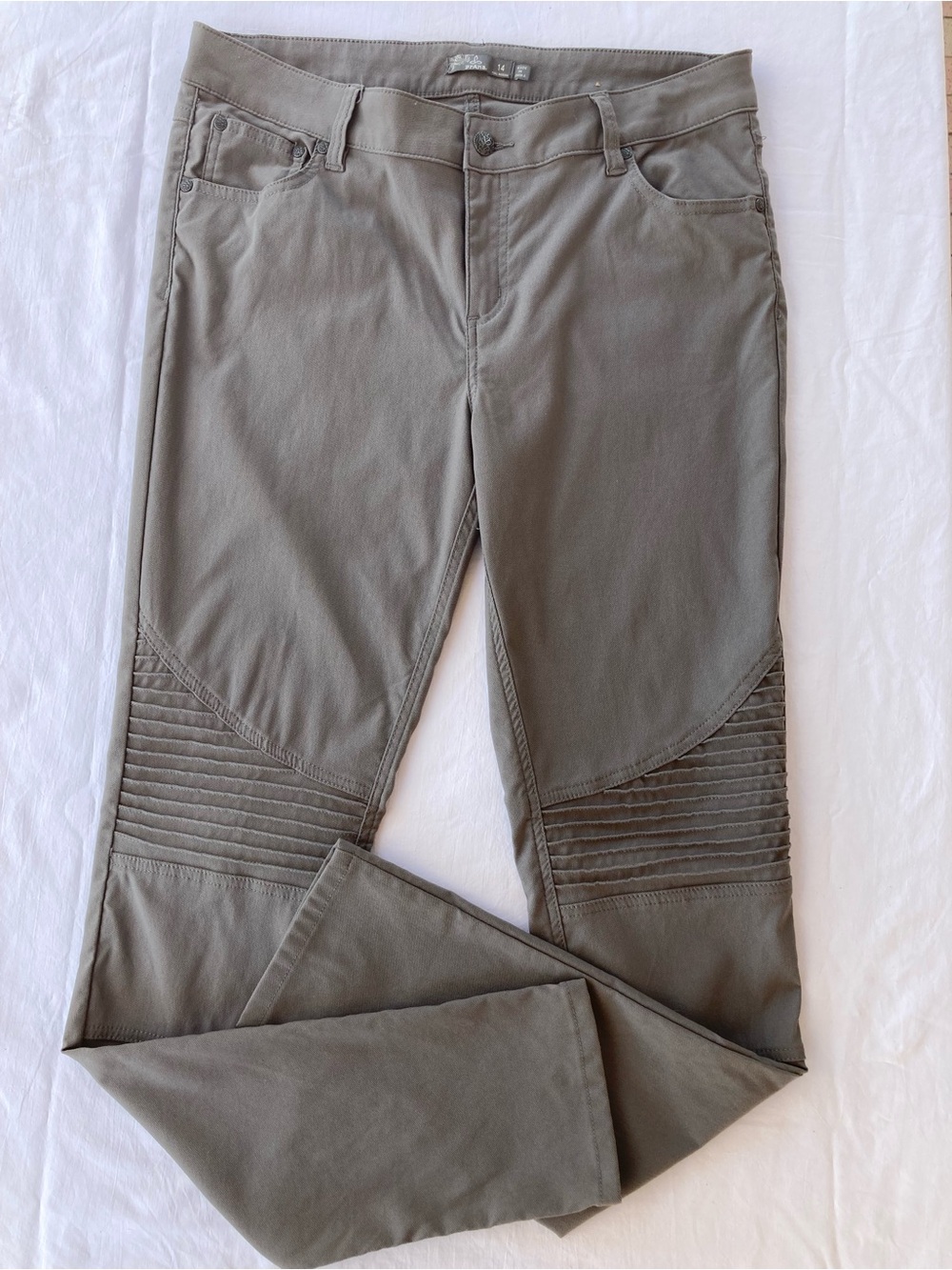 Prana Women's Brenna Grey Moto Skinny Size 14 Outdoor Pants 34x32